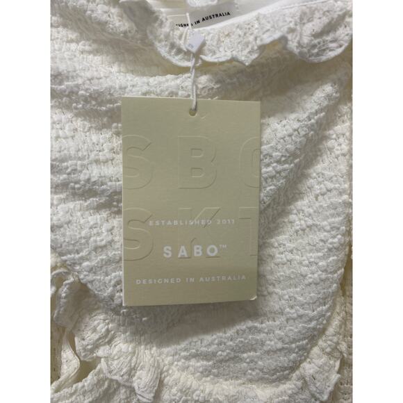 NWT SABO Nola One Shoulder Mini Dress Beige Women’s Size XS - Picture 4 of 9